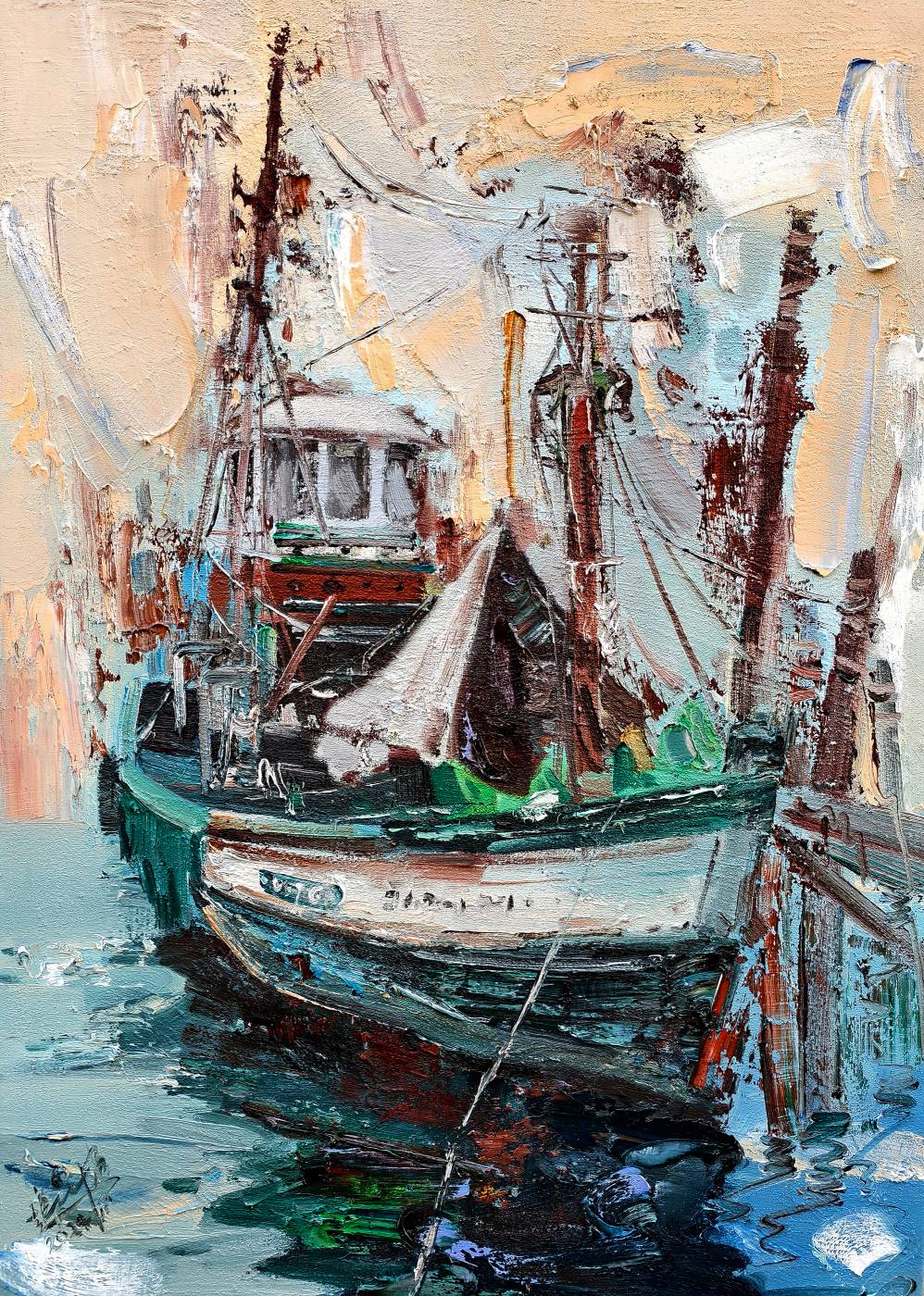 赵思栋-山海情—扬帆启航系列油画作品作品中心-广州国际艺术博览会-广州